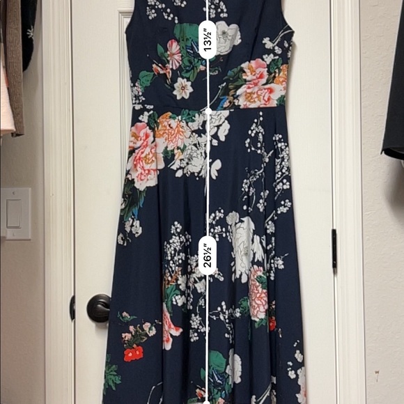 Flower navy blue midi dress - Picture 7 of 9